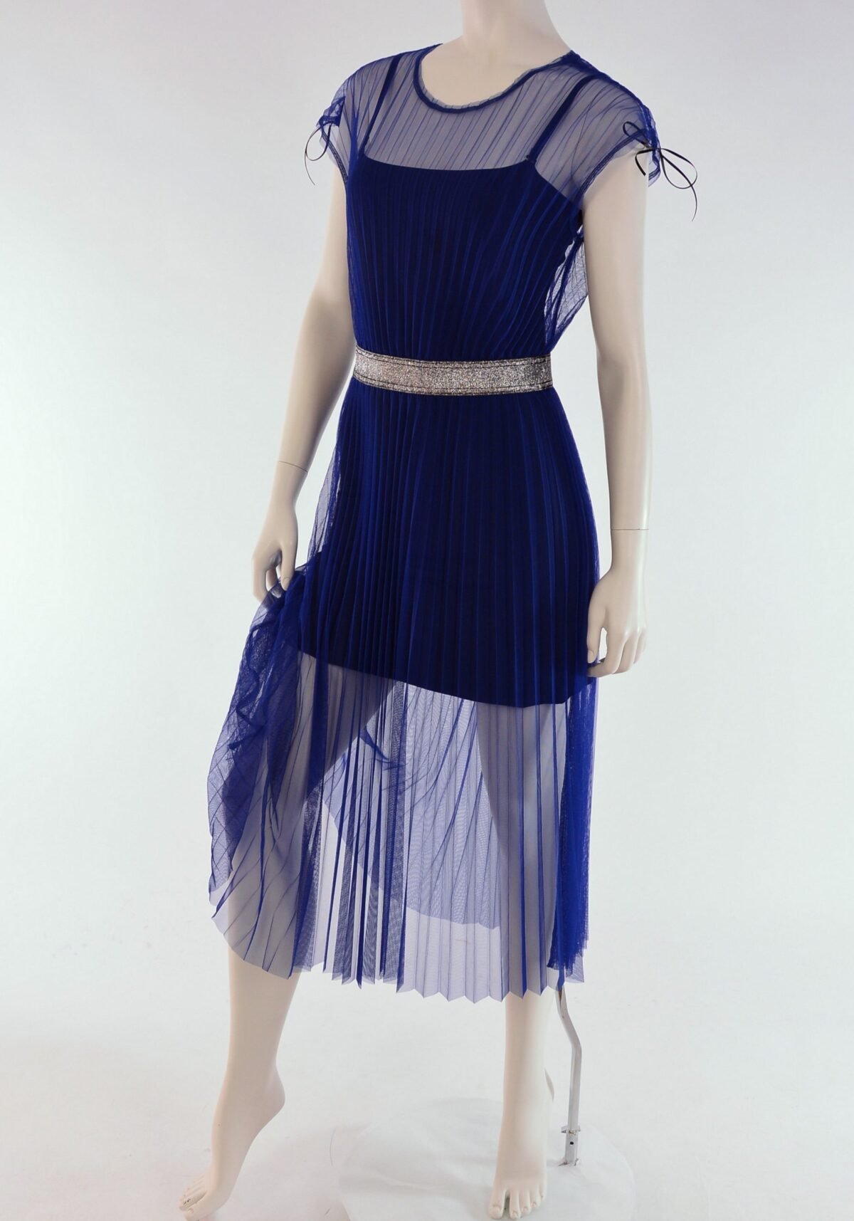 Summer sunray plisse transparent youth modern tulle dress 9431 scaled