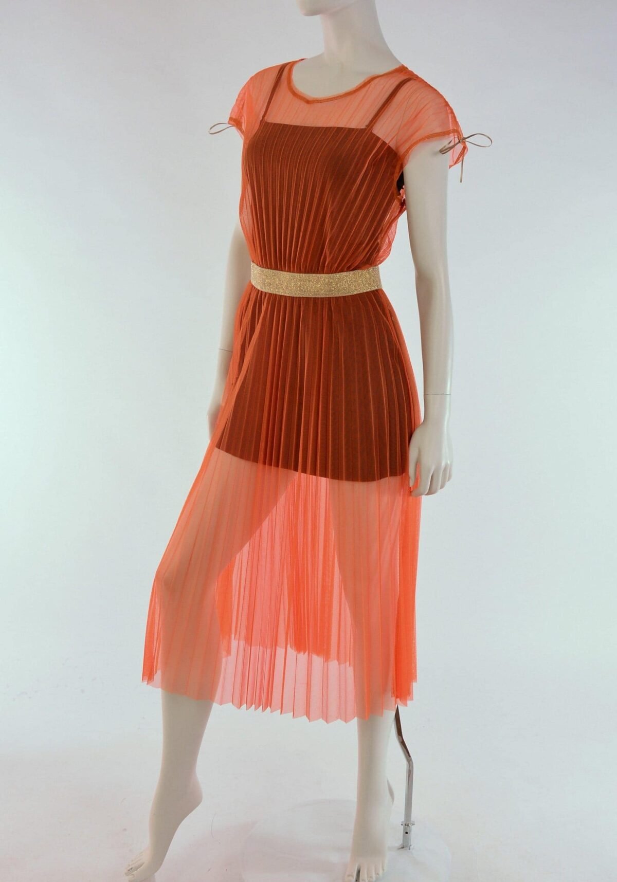 Summer sunray plisse transparent youth modern tulle dress 9463 scaled