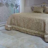 Prabangi lovatiesė Rikota originalaus dizaino camel spalvos 260×260