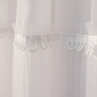 Pagal individualų užsakymą. Prabangi išskirtinio dizaino dienine užuolaida su plisuoto tiulio audinio dekoru